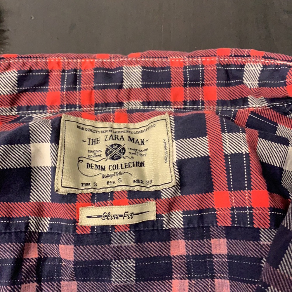 Denim/plaid men’s button down - Picture 2 of 2